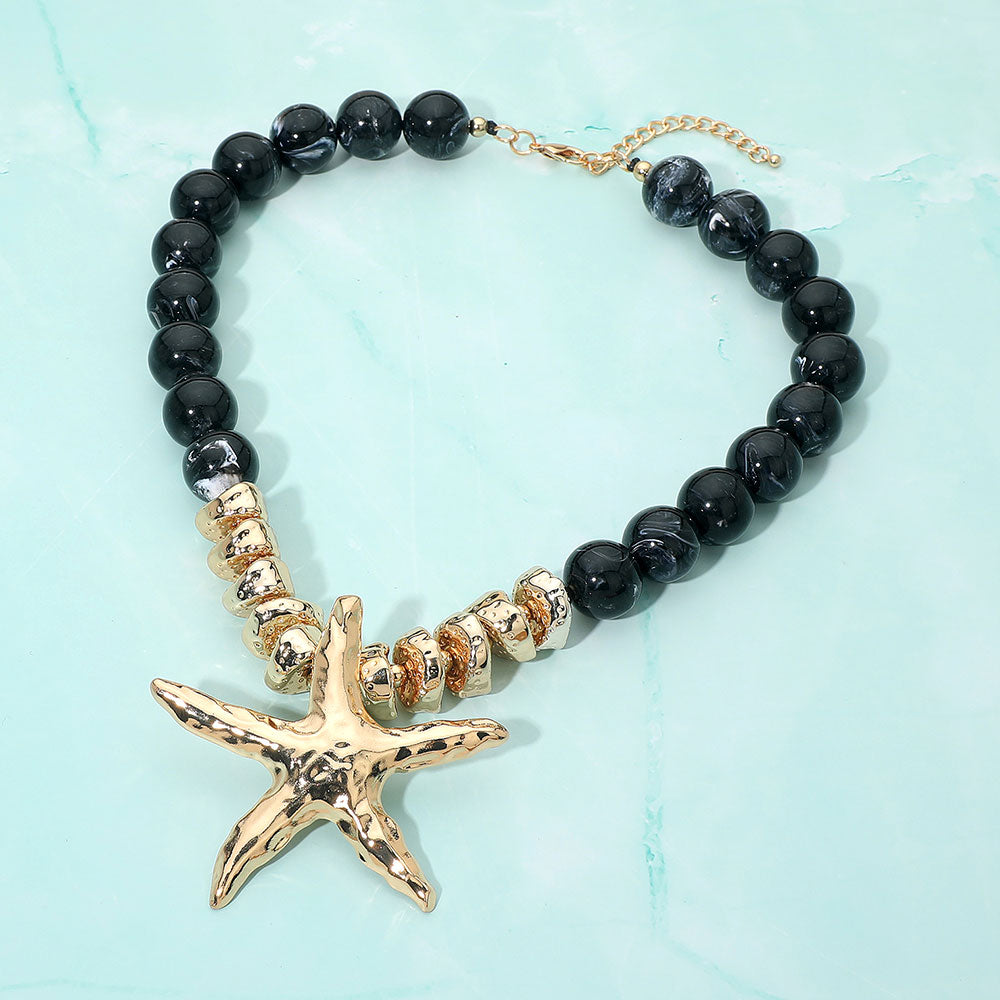 Coastal Beaded Starfish Necklace