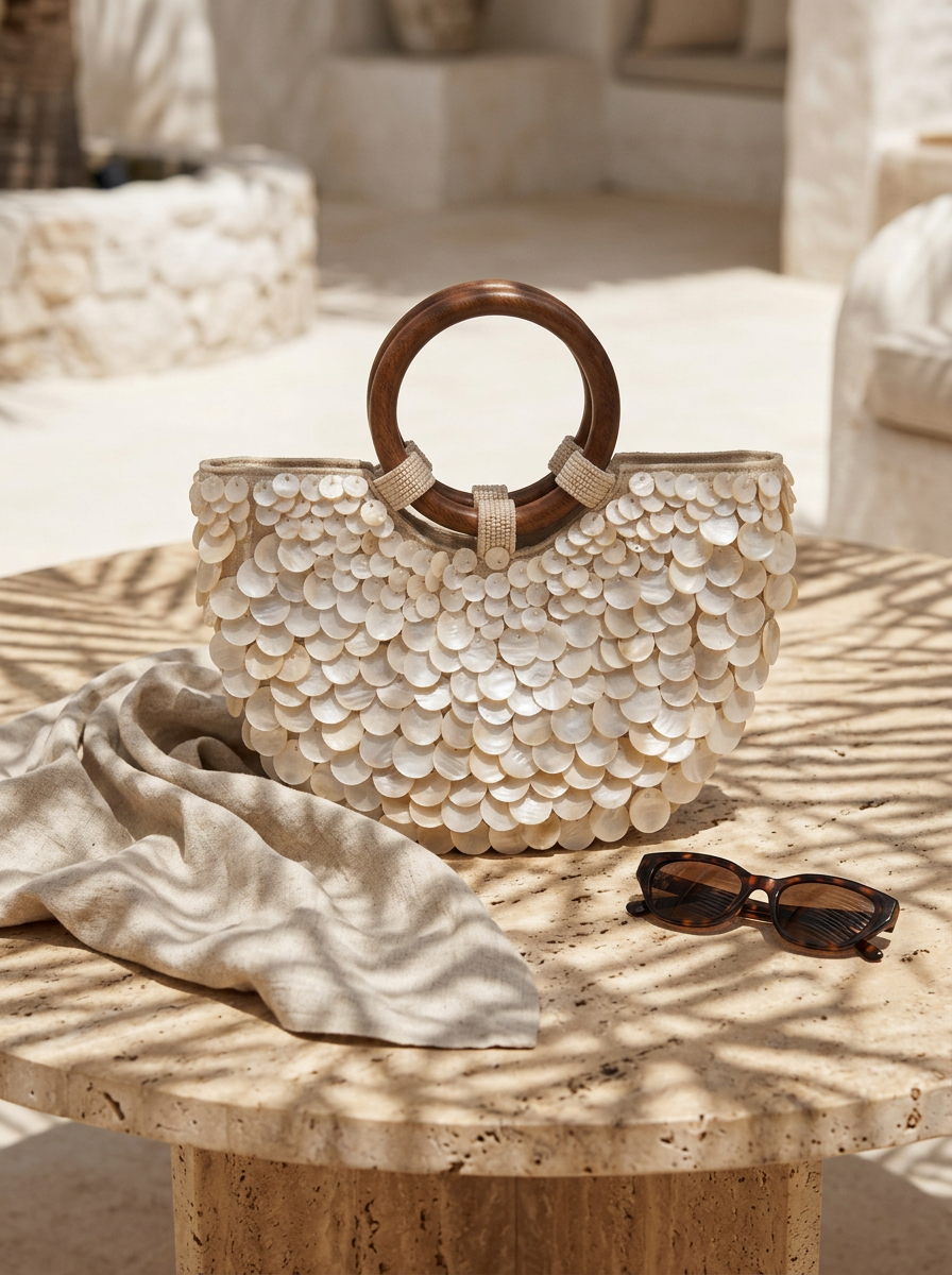 The Handmade Pearl Cove Shell Tote