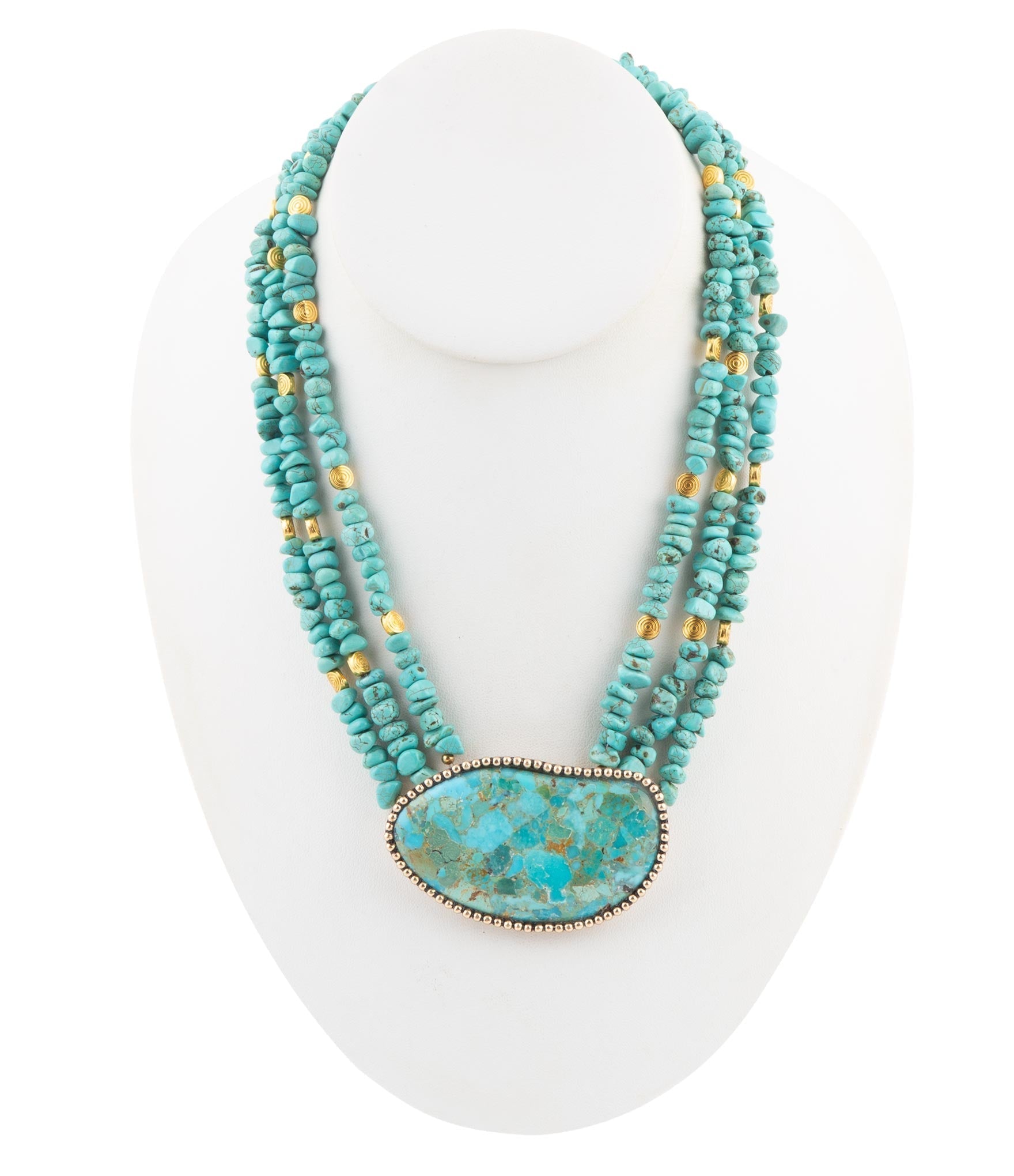 Refined Blue Turquoise Statement Necklace